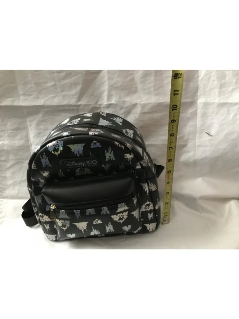 Disney 100 Years of Wonder Mini Backpack Bioworld Black Iridescent Castle Bag
